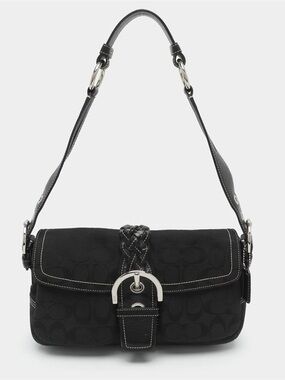 Coach Black Shoulder Bag with Braided Strap - SoHo